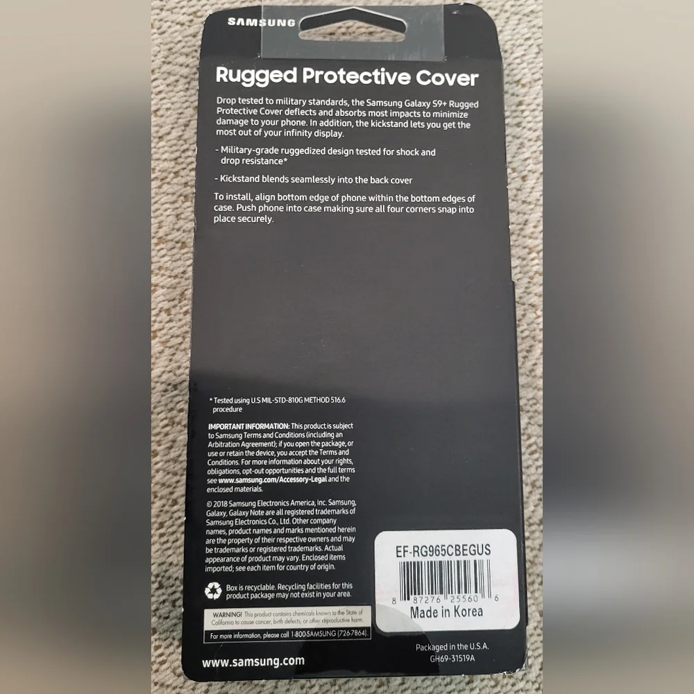 Samsung Galaxy S9+ Rugged Protective Cover with Kickstand